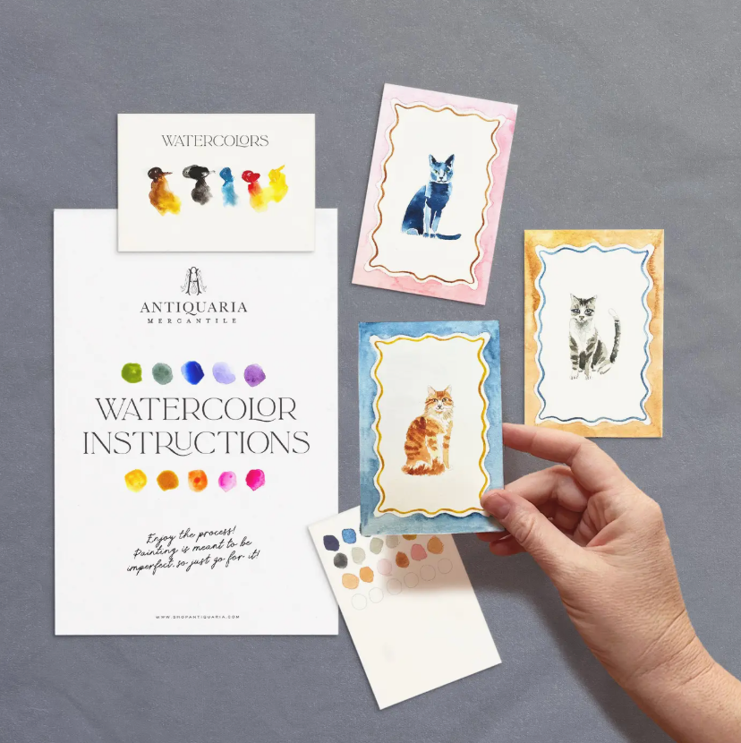 Mini Watercolor Painting Kit: Cats