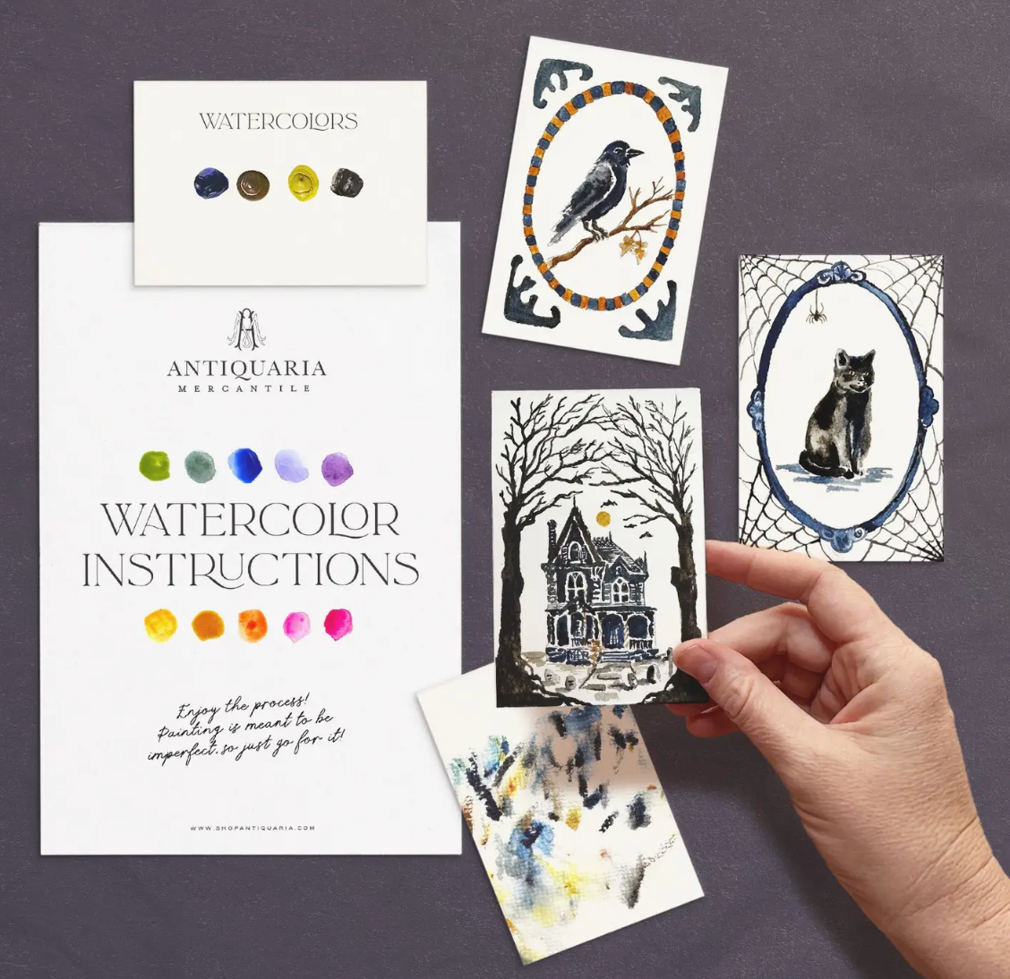 Mini Watercolor Painting Kit: Haunted House