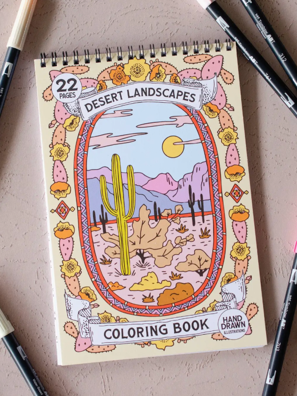 Desert Landscapes Coloring Book