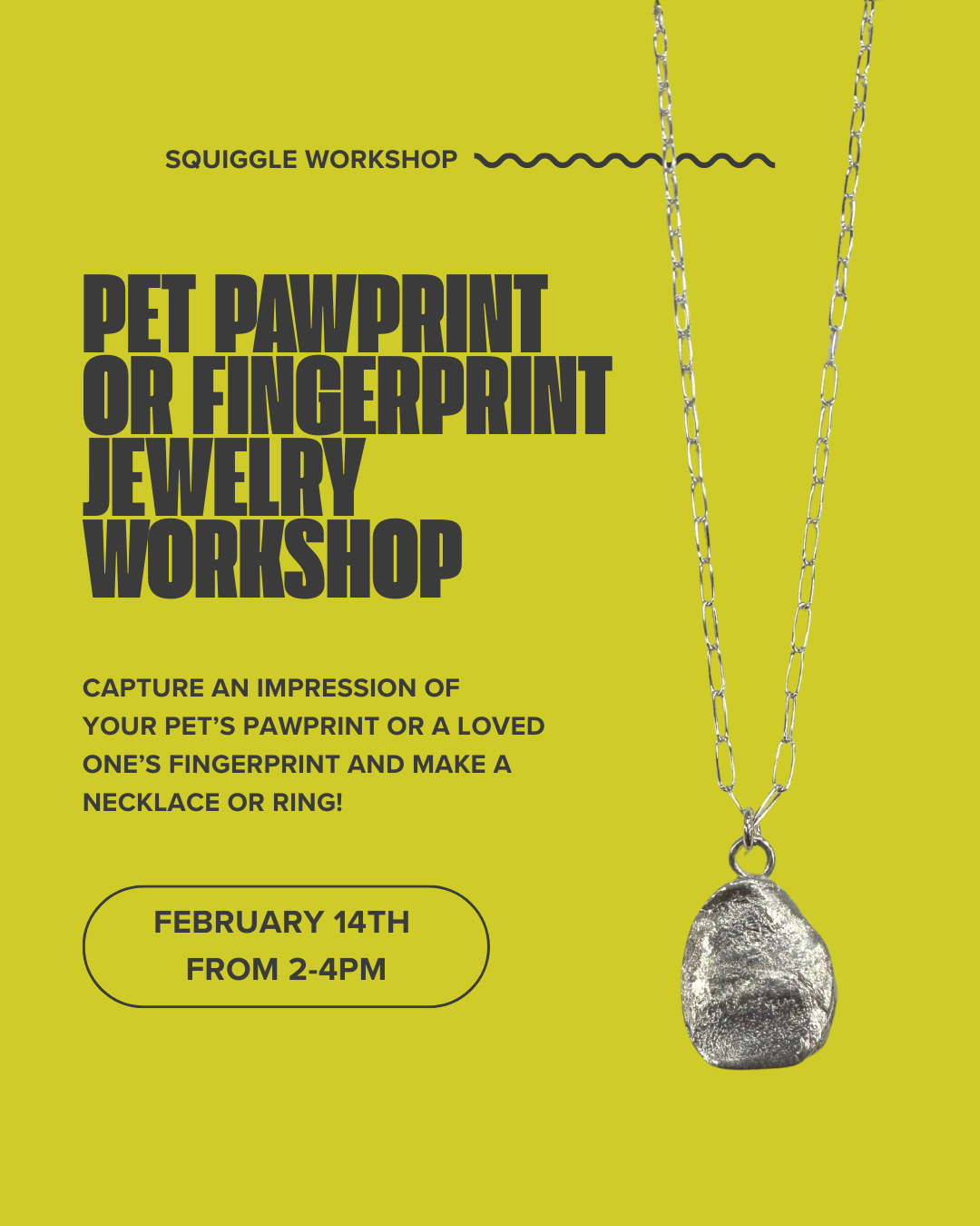 Pet Pawprint or Fingerprint Jewelry Workshop