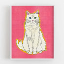 Posse Paper Goods -Fluffy Cat (Pink) Art Print