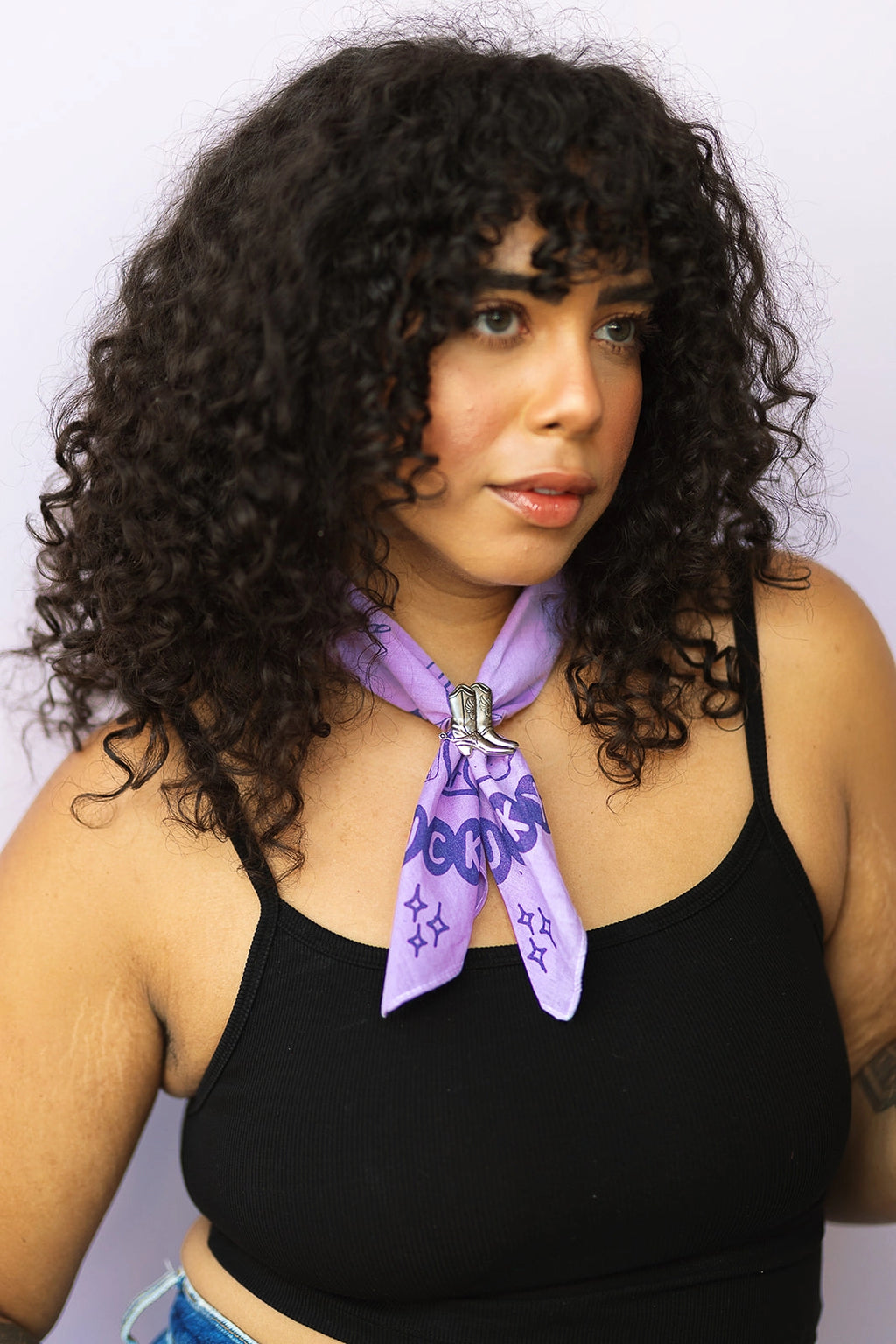 Velvet Outlaw - Silver Cowboy Boot Bandana Slide
