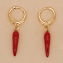 Paulina Otero- Chili Pepper Charm Hoop Earrings