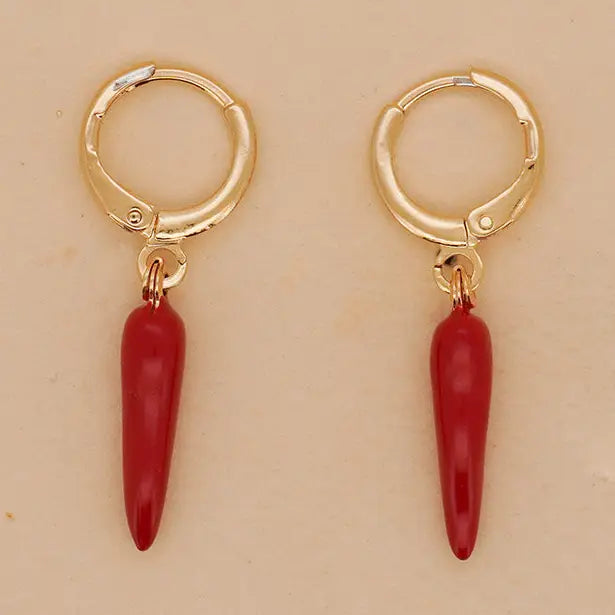 Paulina Otero- Chili Pepper Charm Hoop Earrings