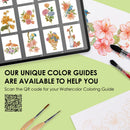 Grabie - Watercolor Coloring Book: Floral-Themed