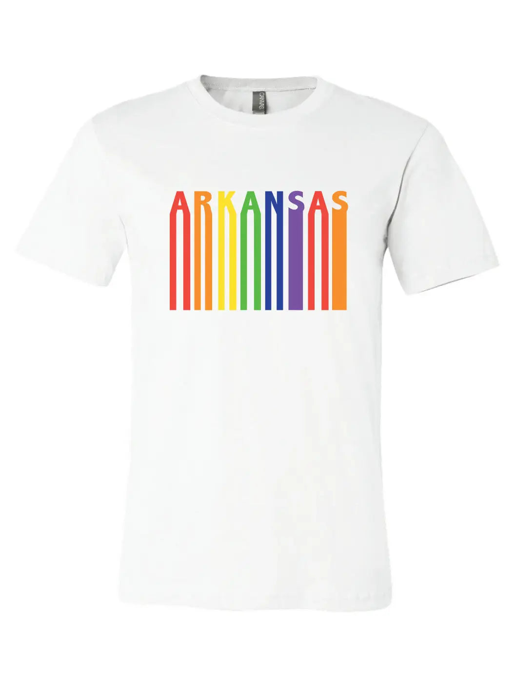 AR-T's - Arkansas Rainbow Barcode White T-Shirt