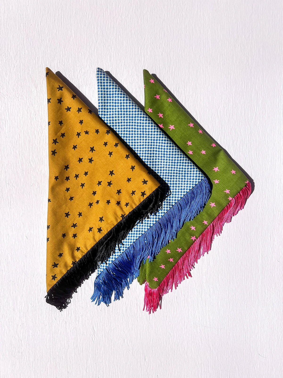 Velvet Outlaw - Stars & Checks Fringe Bandanas
