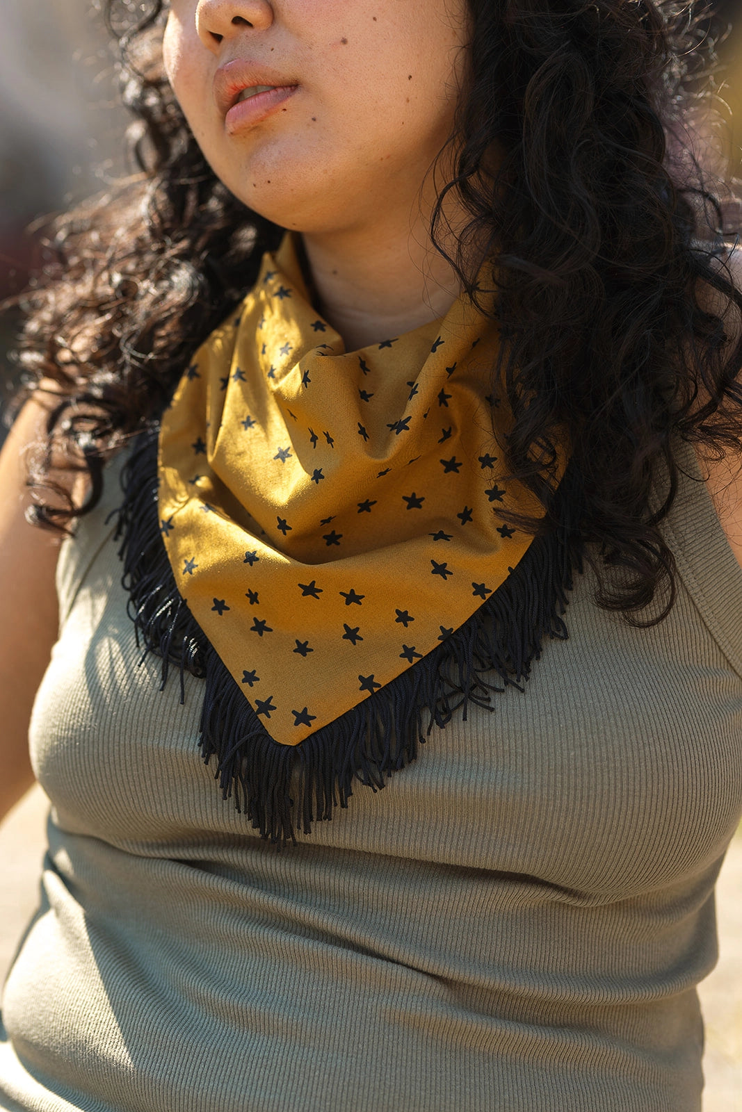 Velvet Outlaw - Stars & Checks Fringe Bandanas