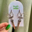 Heads or Snails -  Scissor Earrings