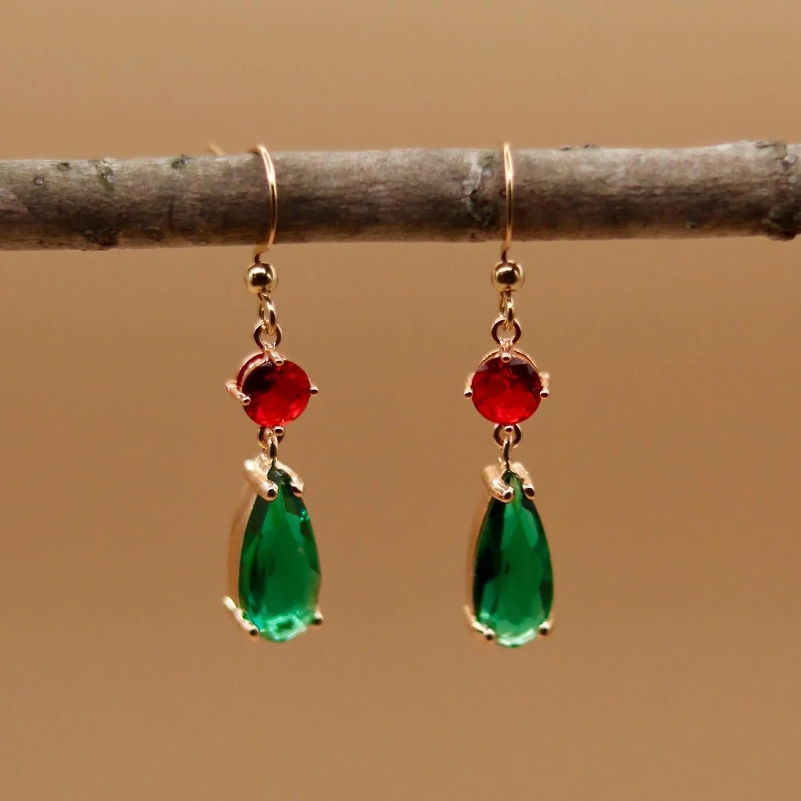 Heads or Snails -  Red and Green “Howl” Earring