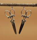 Heads or Snails -  Scissor Earrings