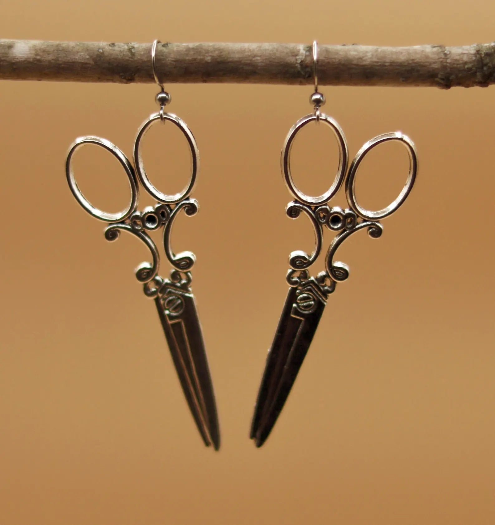 Heads or Snails -  Scissor Earrings